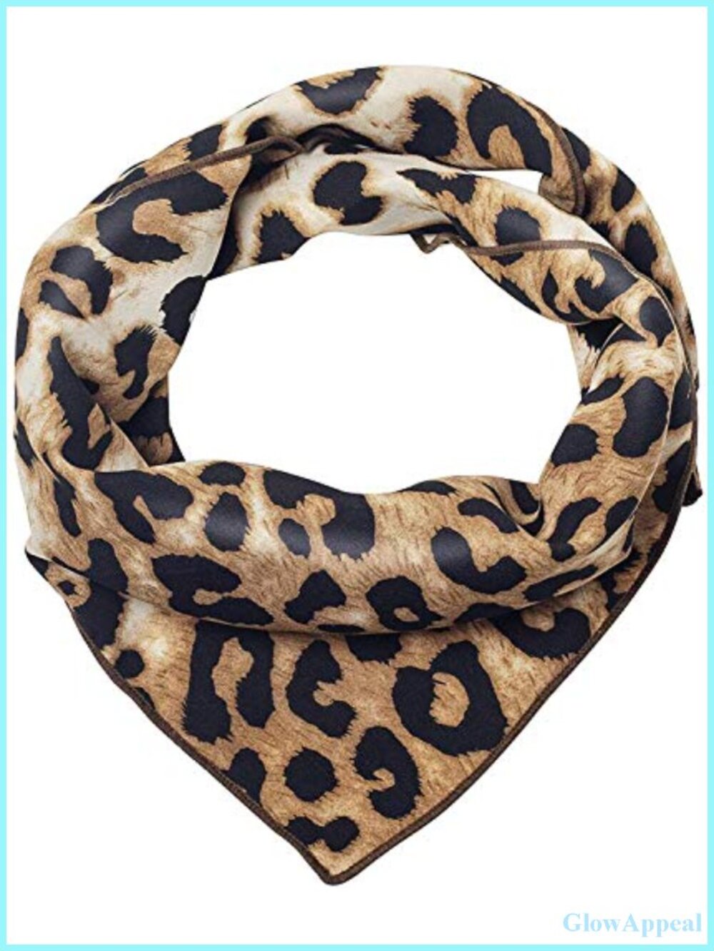 Women's Leopard Print Silk Satin Square Scarf - 23.6in Bandana Neck Scarf